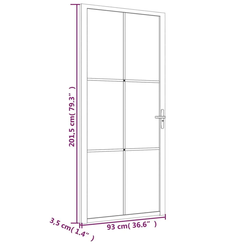 Binnendeur 93x201,5 cm matglas en aluminium wit (6)
