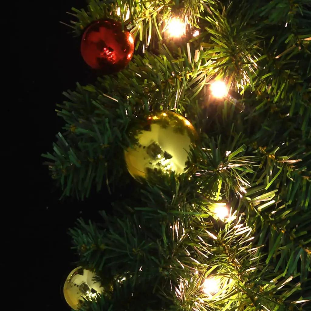 Kerstslinger versierd met kerstballen en LED-lampjes 20 m (5)