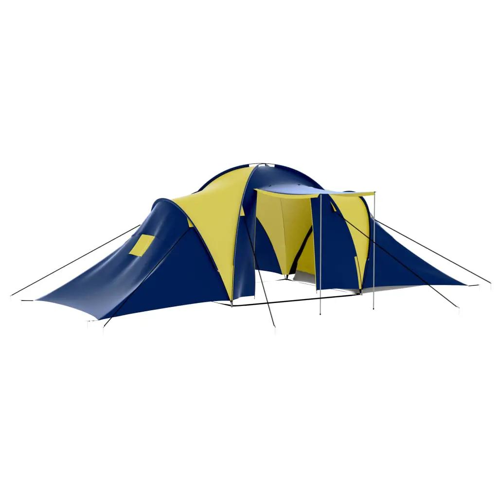 Tent 9-persoons polyester blauw en geel (1)