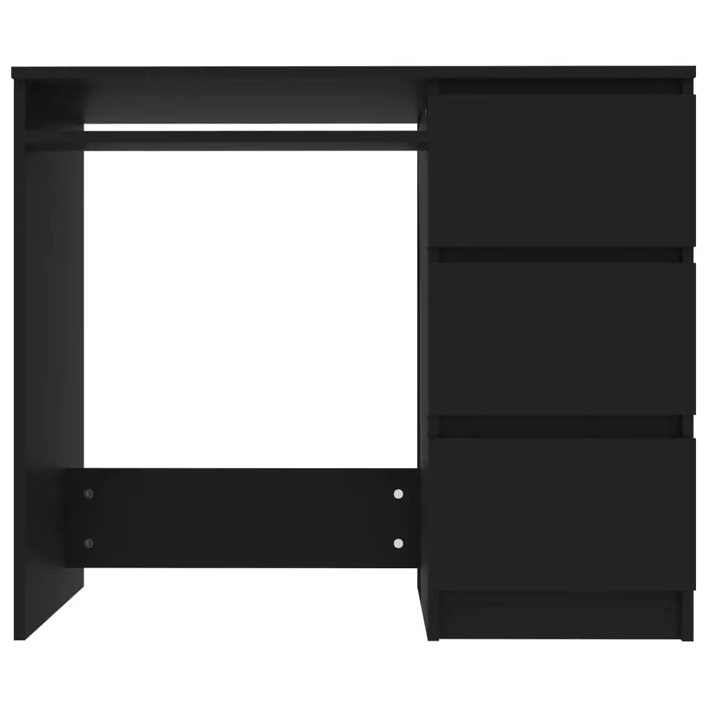 Bureau 90x45x76 cm bewerkt hout zwart (4)