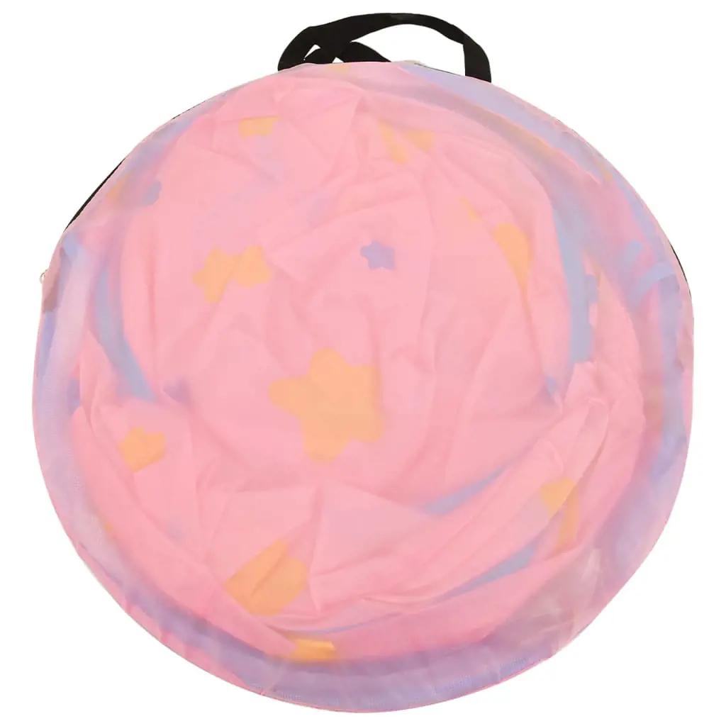 Kinderspeeltent met 250 ballen 301x120x128 cm roze (12)