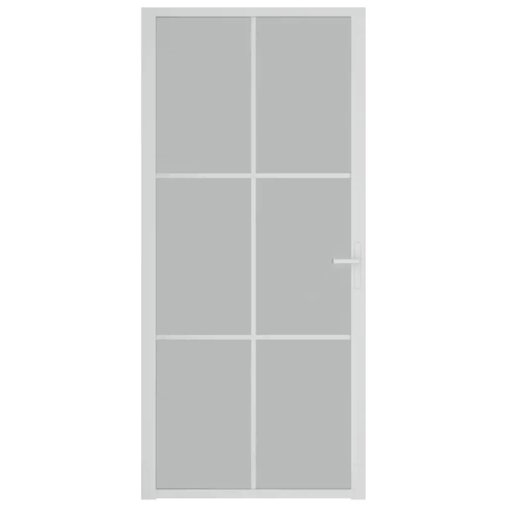 Binnendeur 93x201,5 cm matglas en aluminium wit (3)
