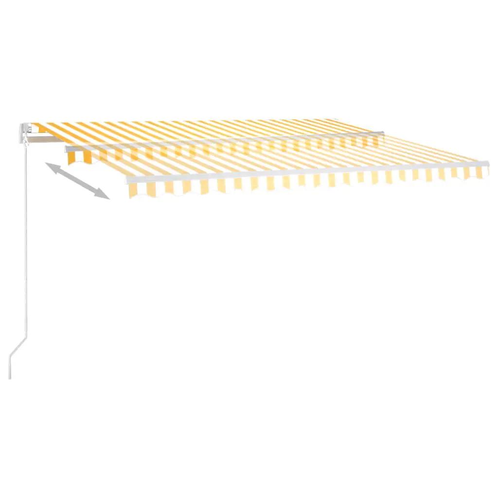 Luifel automatisch met LED en windsensor 4,5x3 m geel en wit (3)