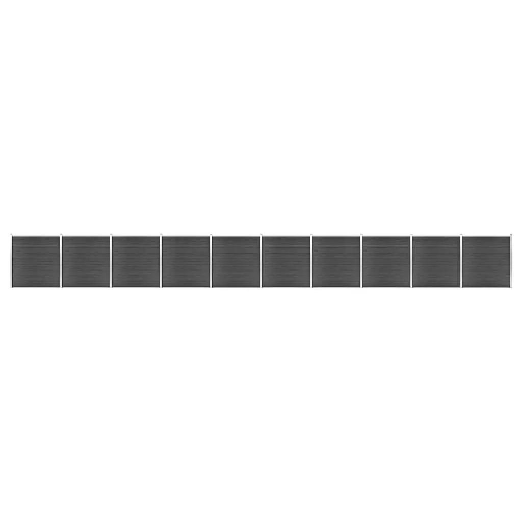 Schuttingpanelenset 1737x186 cm HKC zwart (1)