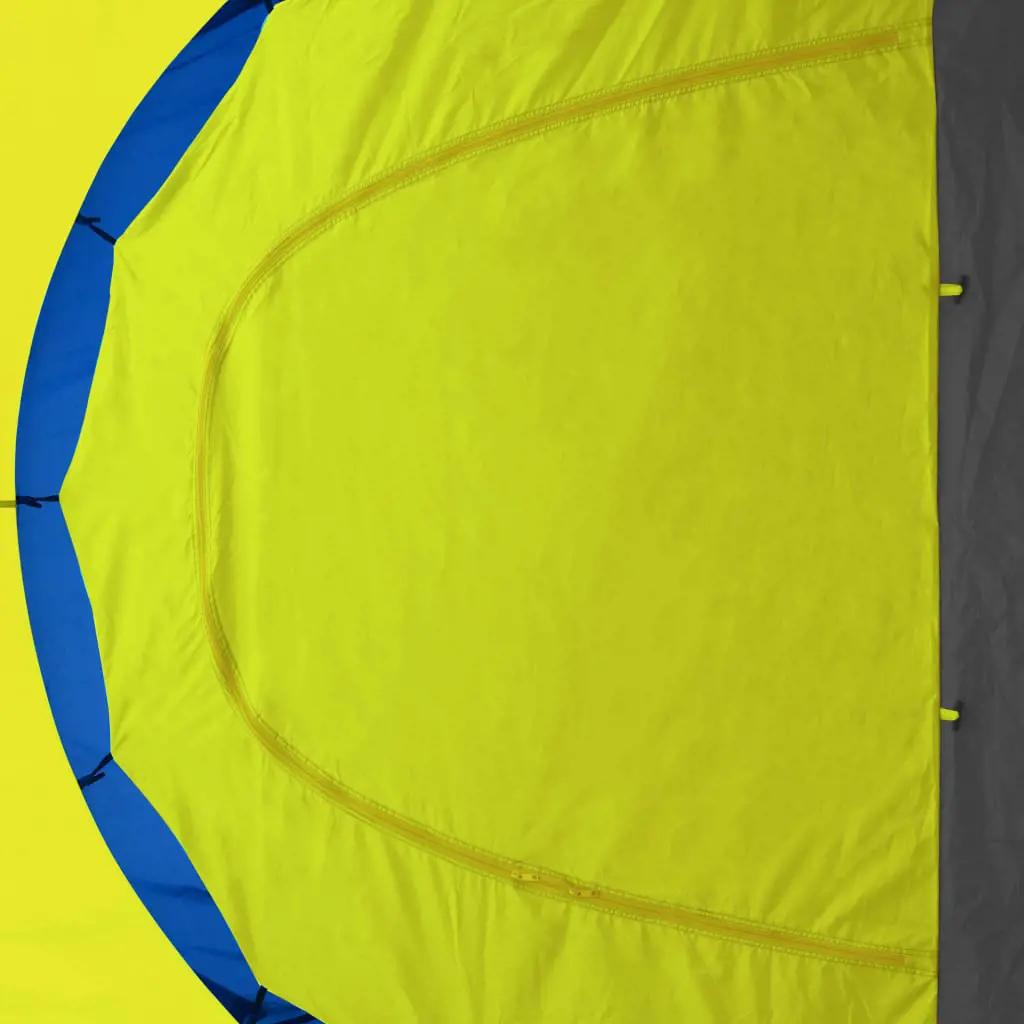 Tent 9-persoons polyester blauw en geel (5)
