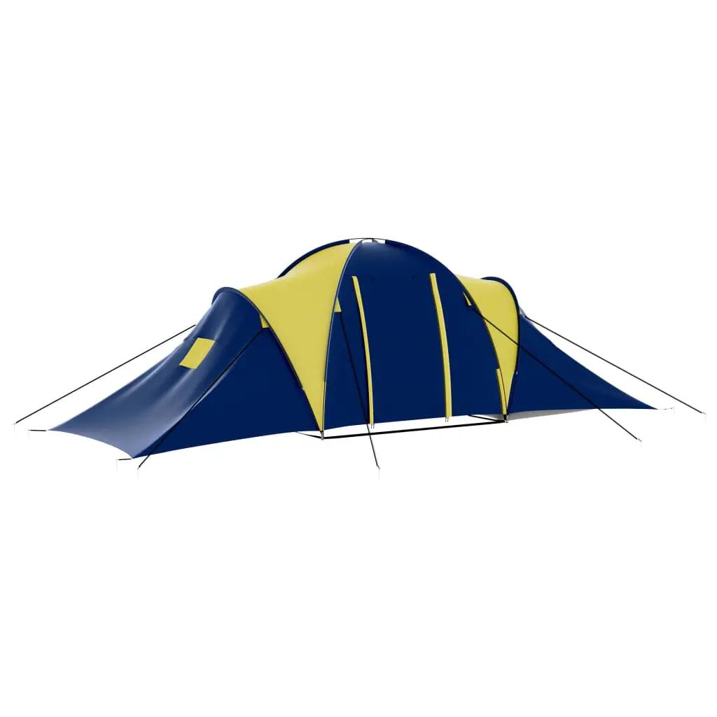 Tent 9-persoons polyester blauw en geel (3)