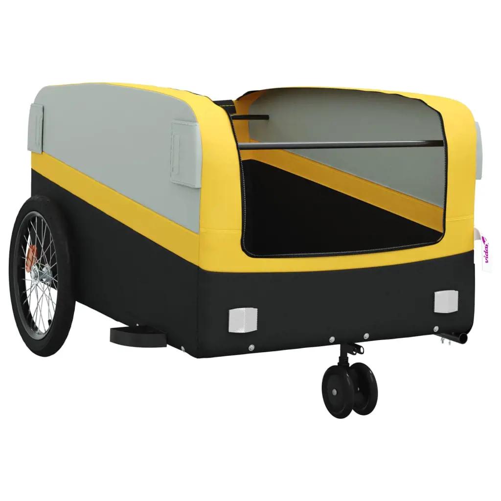 Fietstrailer 45 kg ijzer zwart en geel (5)