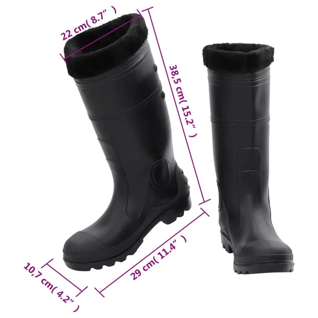 Regenlaarzen met verwijderbare sokken maat 42 PVC zwart (9)
