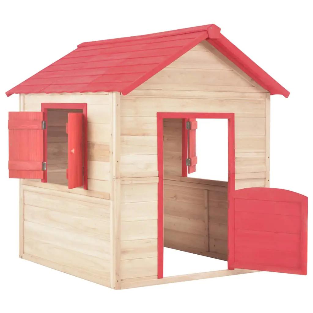 Kinderspeelhuis vurenhout rood (3)