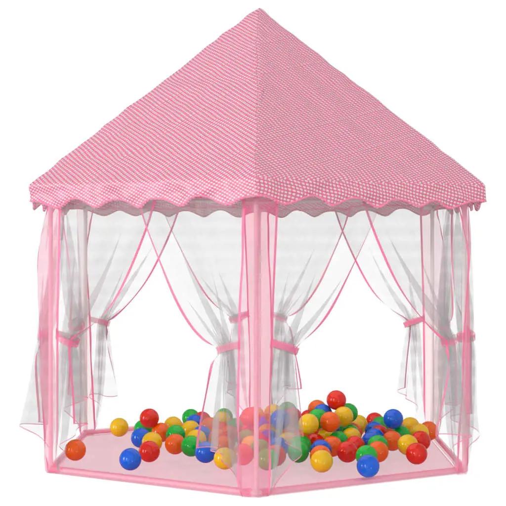 Prinsessenspeeltent met 250 Ballen 133x140 cm roze (2)