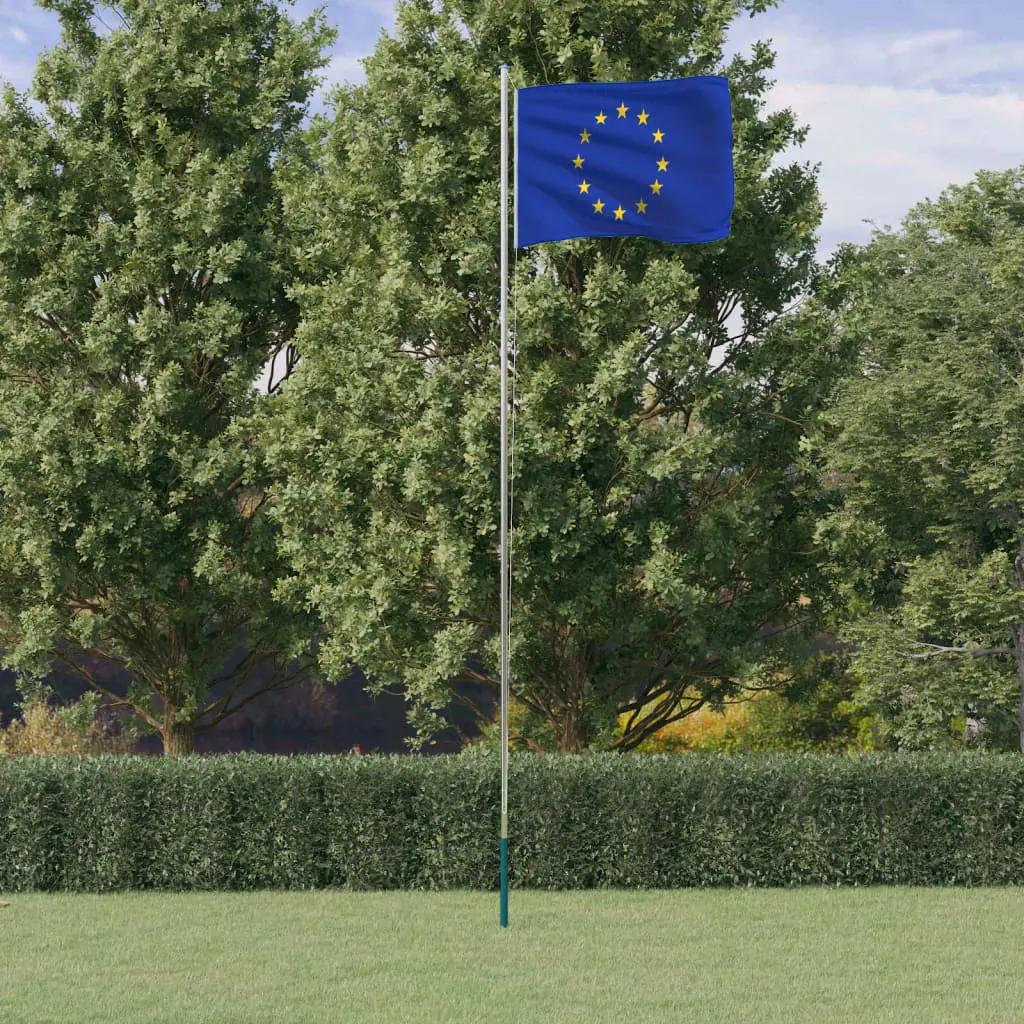 Vlag met vlaggenmast Europa 6,23 m aluminium (1)