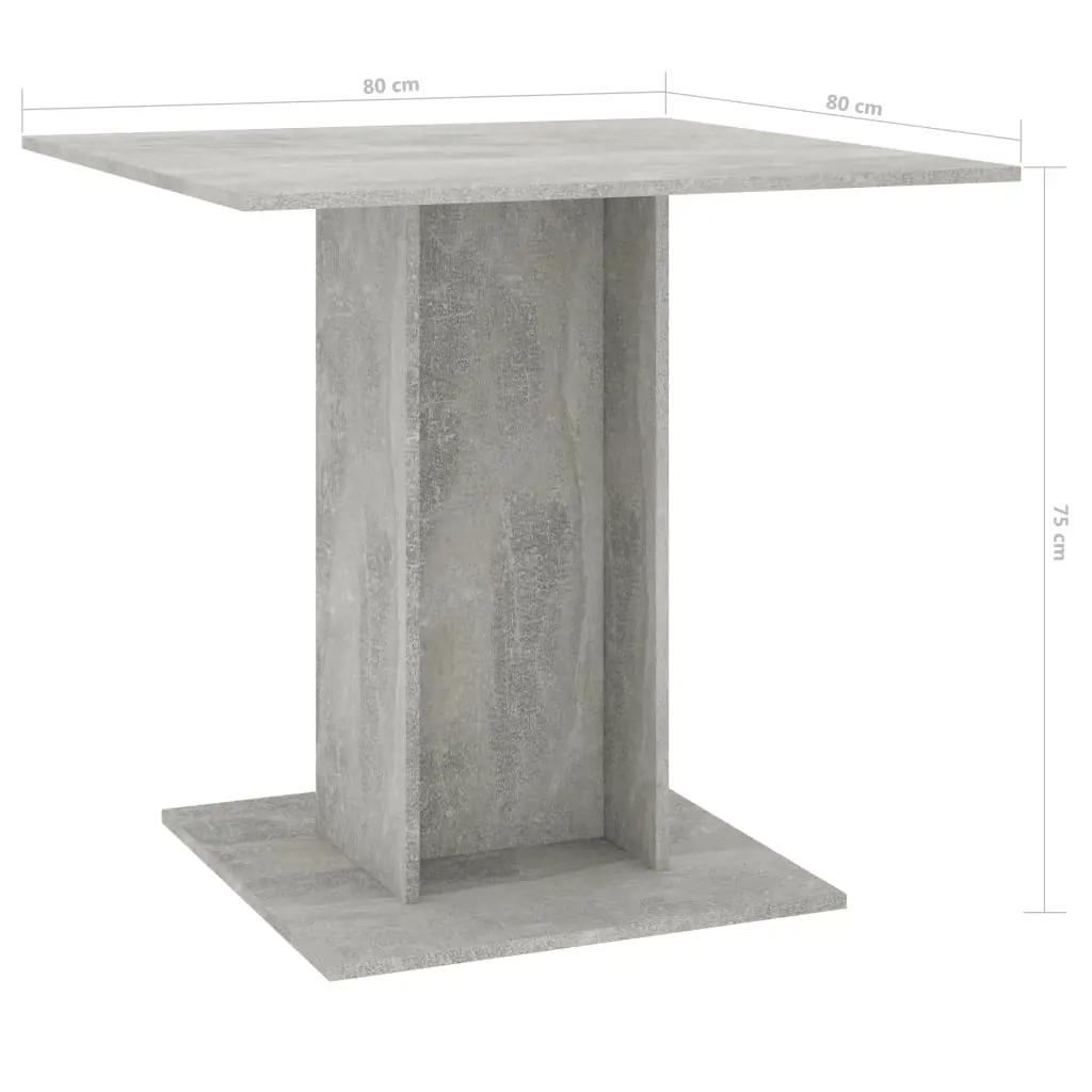 Eettafel 80x80x75 cm bewerkt hout betongrijs (6)