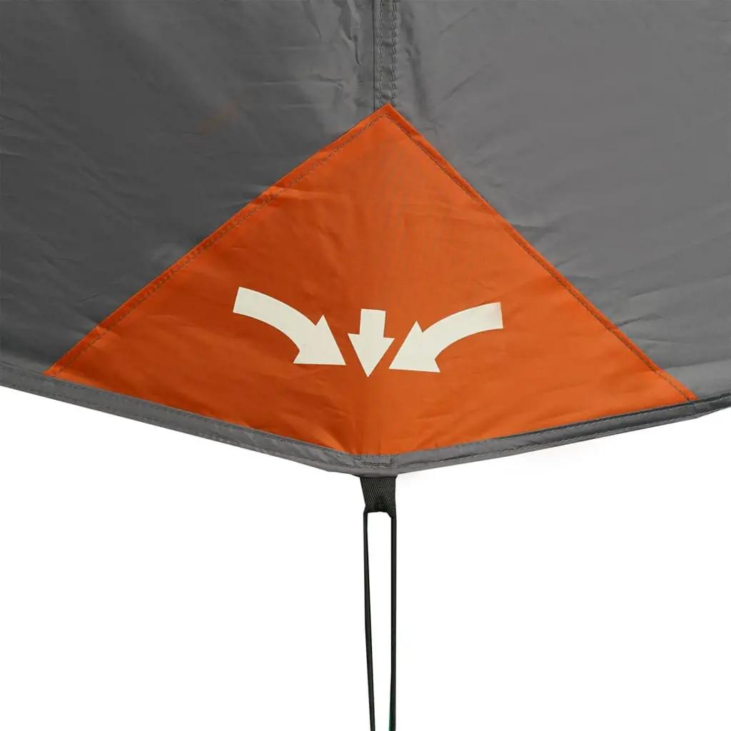 Tent 9-persoons waterdicht met LED lichtgrijs en oranje (12)
