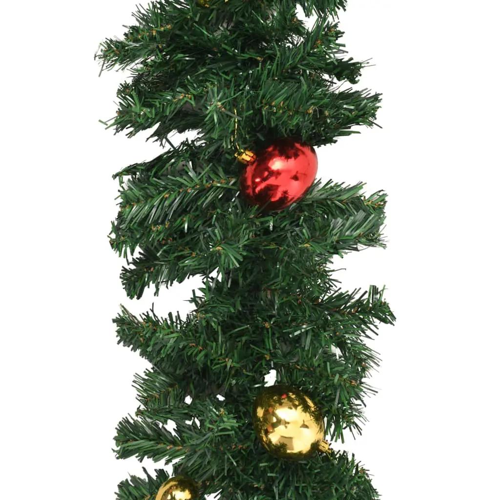 Kerstslingers 4 st met kerstballen 270 cm PVC groen (6)