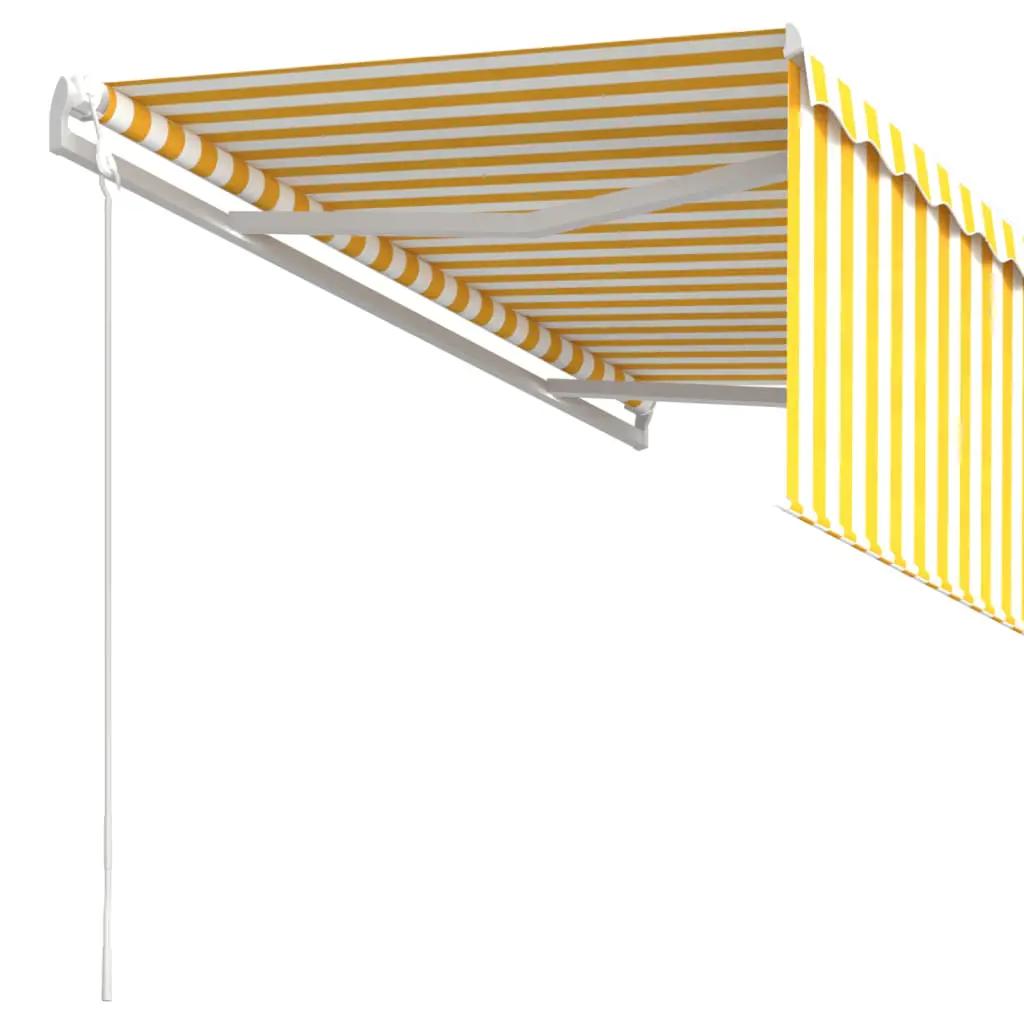 Luifel automatisch uittrekbaar met rolgordijn 3x2,5 m geel wit (3)