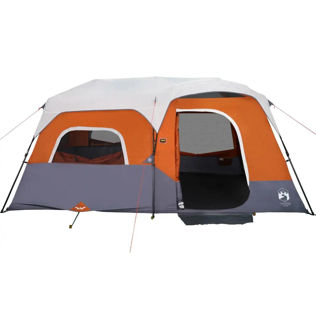 Tent 9-persoons waterdicht met LED lichtgrijs en oranje (5)