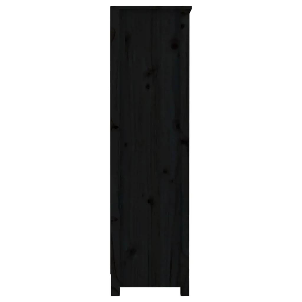Boekenkast 80x35x126 cm massief grenenhout zwart (6)