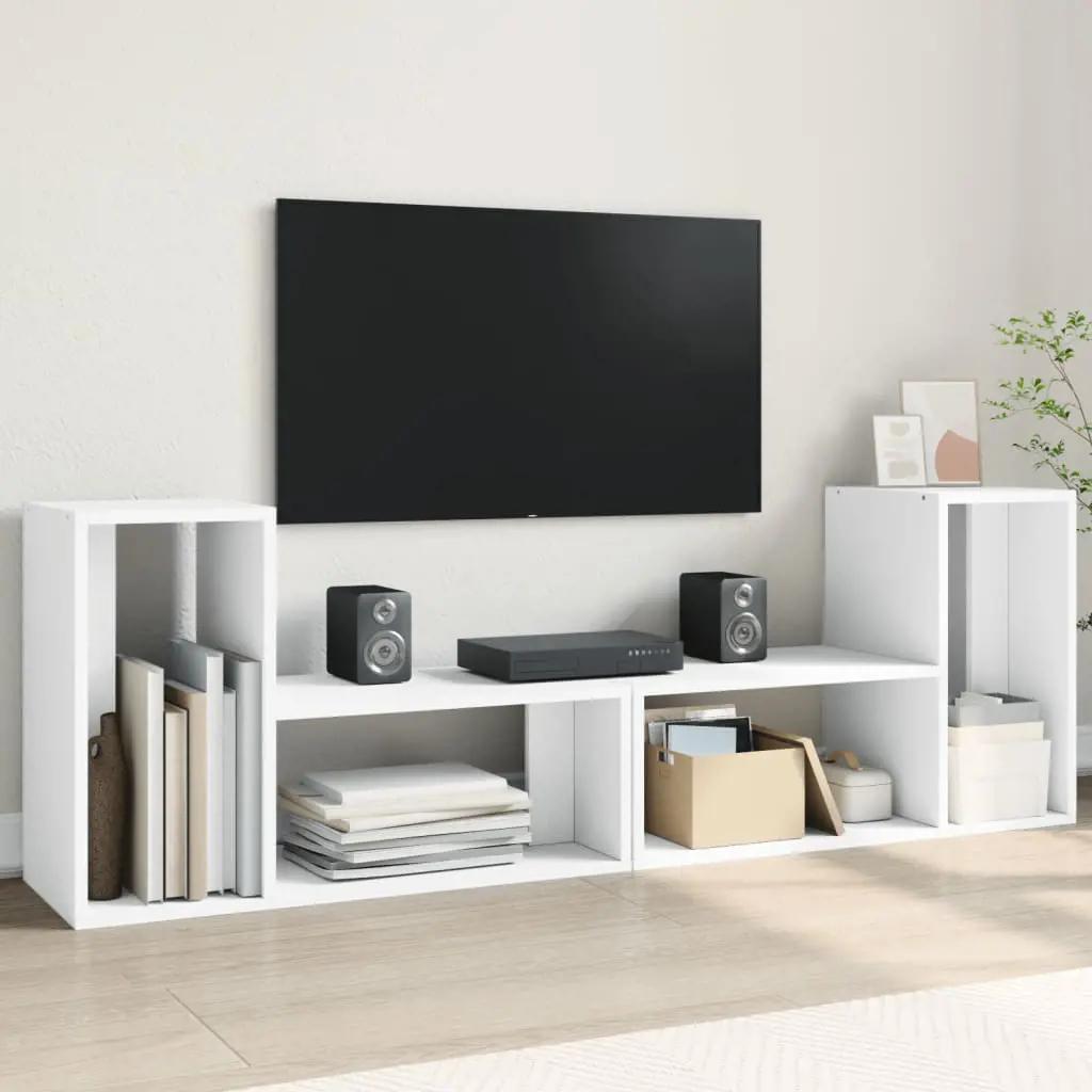 Tv-meubelen 2 st 75x30x50 cm bewerkt hout wit (1)