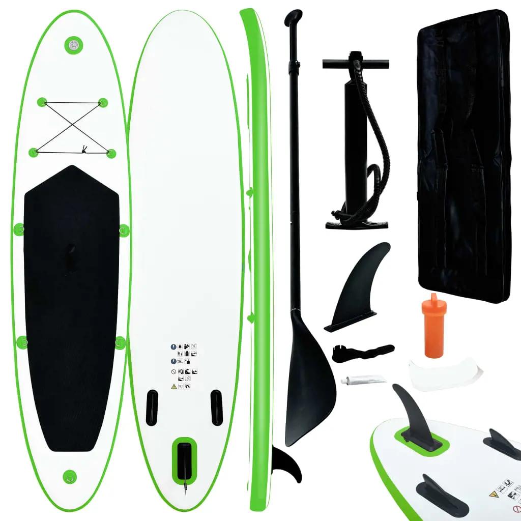 Stand Up Paddleboardset opblaasbaar groen en wit (1)