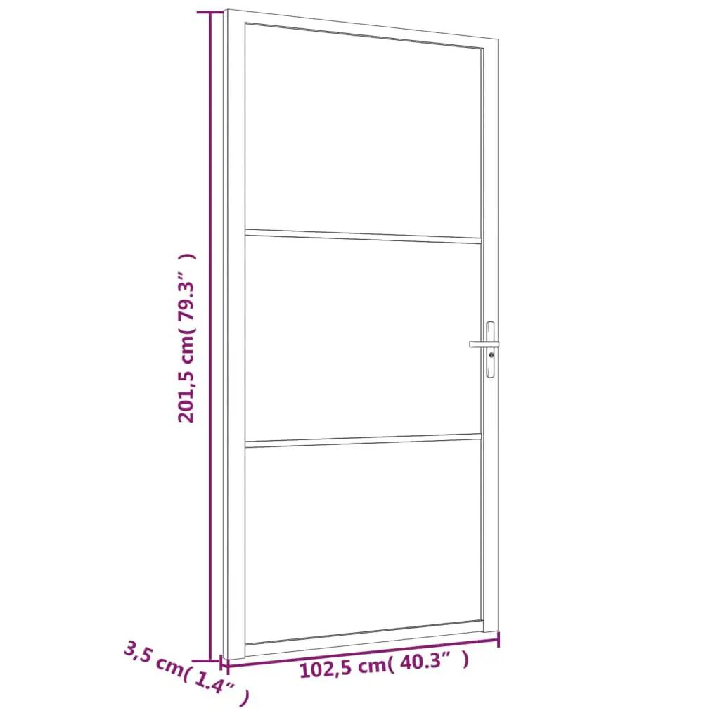 Binnendeur 102,5x201,5 cm ESG-glas en aluminium zwart (6)