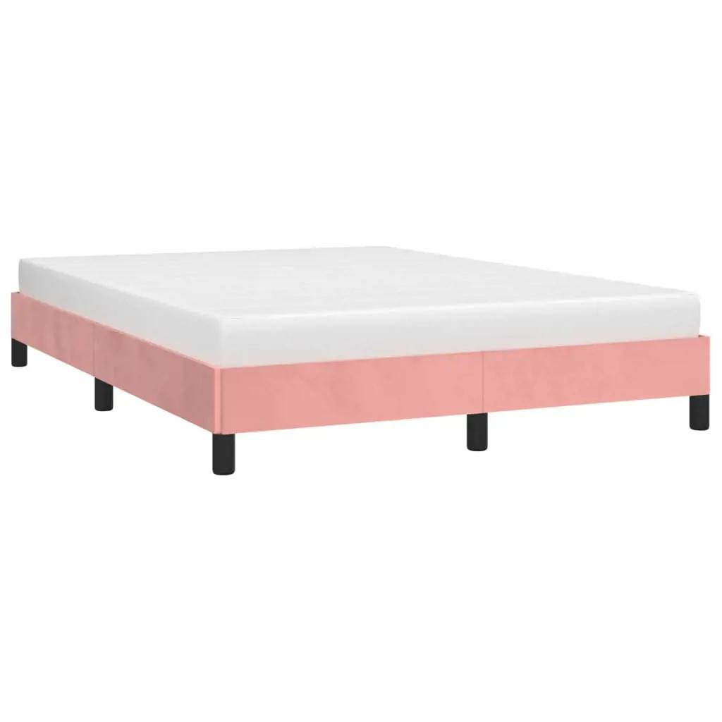 Bedframe fluweel roze 140x200 cm (3)
