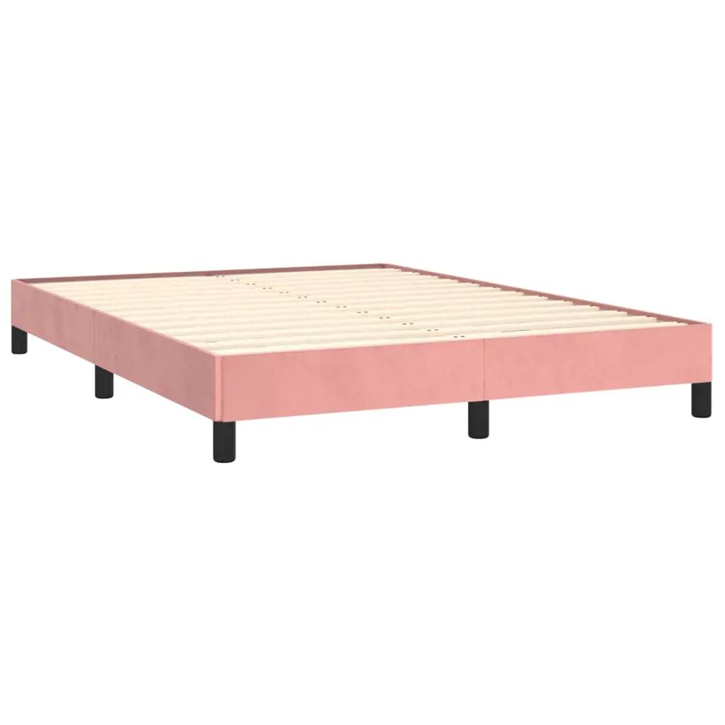 Bedframe fluweel roze 140x200 cm (4)