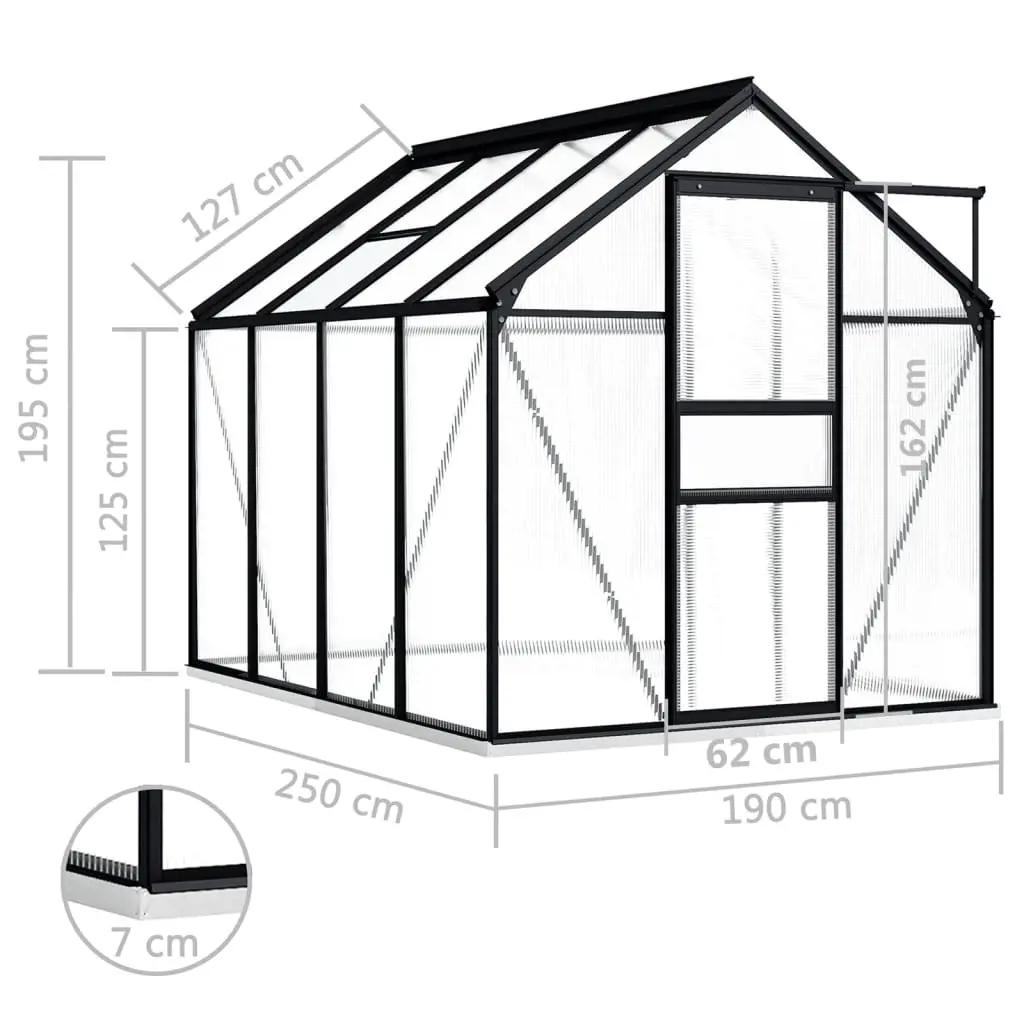 Tuinkas met basisframe 4,75 m² aluminium antracietkleurig (6)