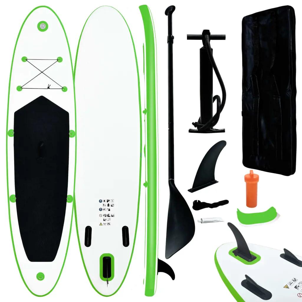 Stand-up paddleboard opblaasbaar groen en wit (1)