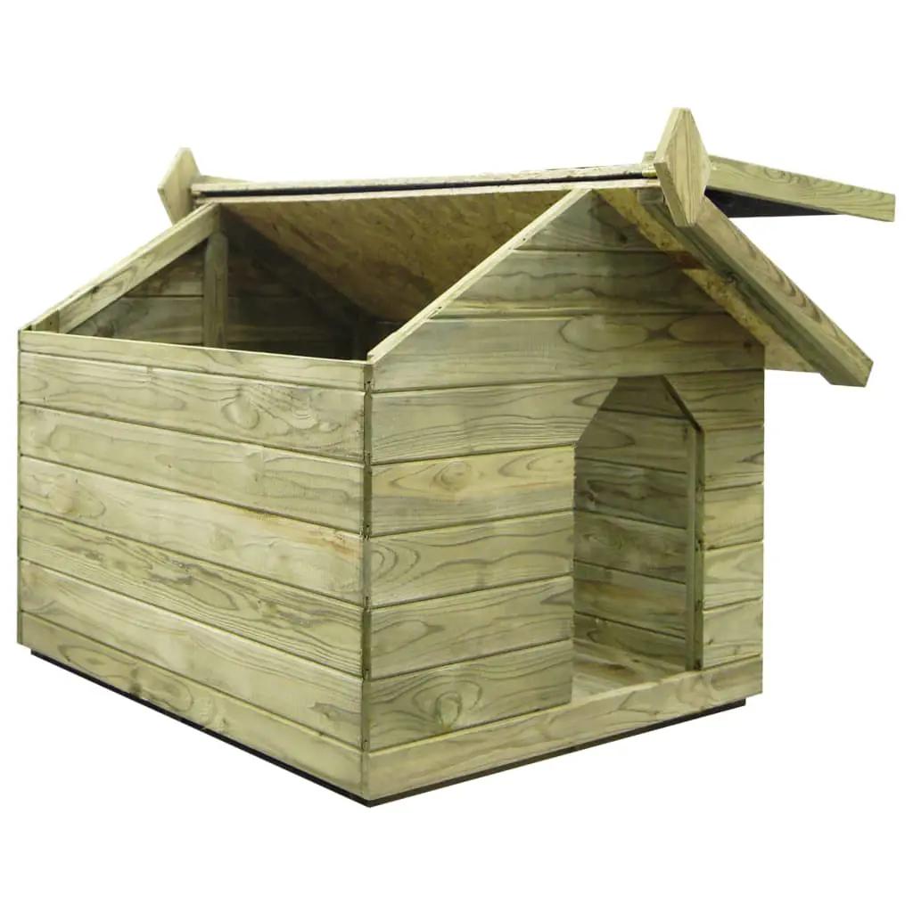 Hondenhok voor tuin met opklapbaar dak geïmpregneerd grenenhout (5)