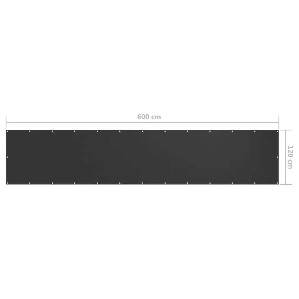 Balkonscherm 120x600 cm oxford stof antraciet (5)