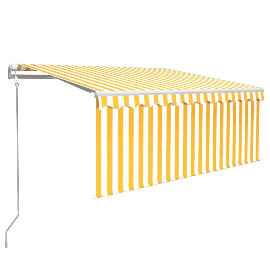 Luifel automatisch uittrekbaar met rolgordijn 3x2,5 m geel wit (2)