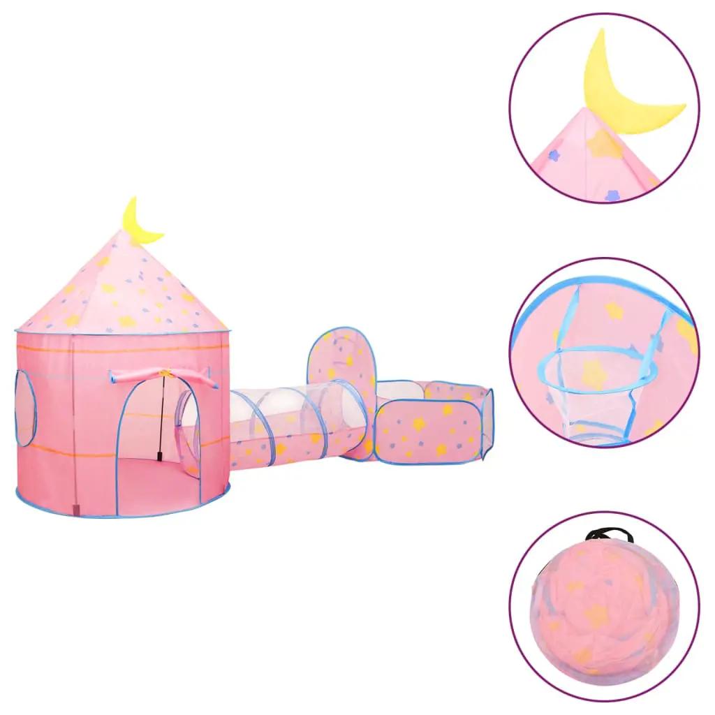 Kinderspeeltent met 250 ballen 301x120x128 cm roze (3)