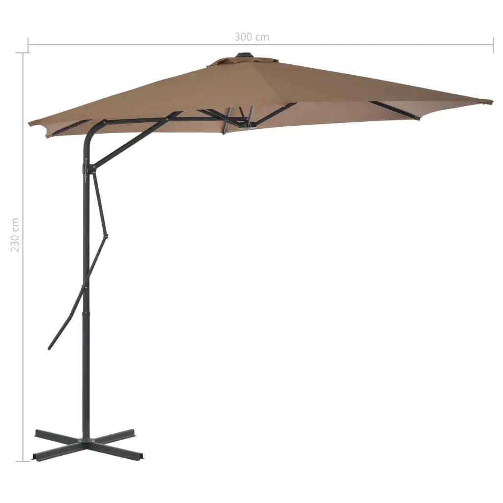 Parasol met stalen paal 300 cm taupe (7)