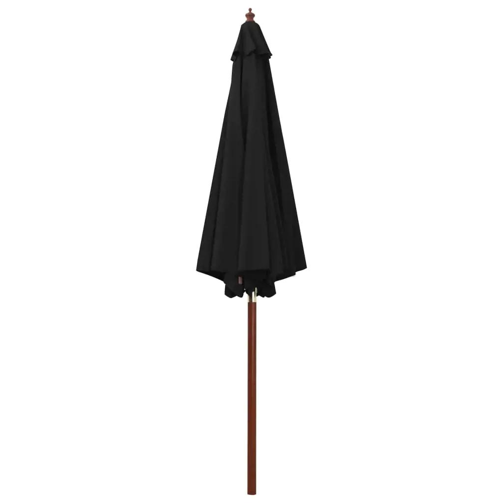 Parasol met houten paal 300x258 cm zwart (2)