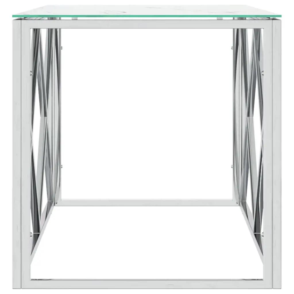 Salontafel 110x45x45 cm roestvrij staal en glas (4)