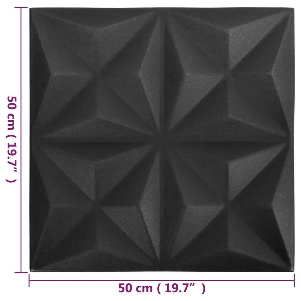 12 st Wandpanelen 3D origami 3 m² 50x50 cm zwart (6)