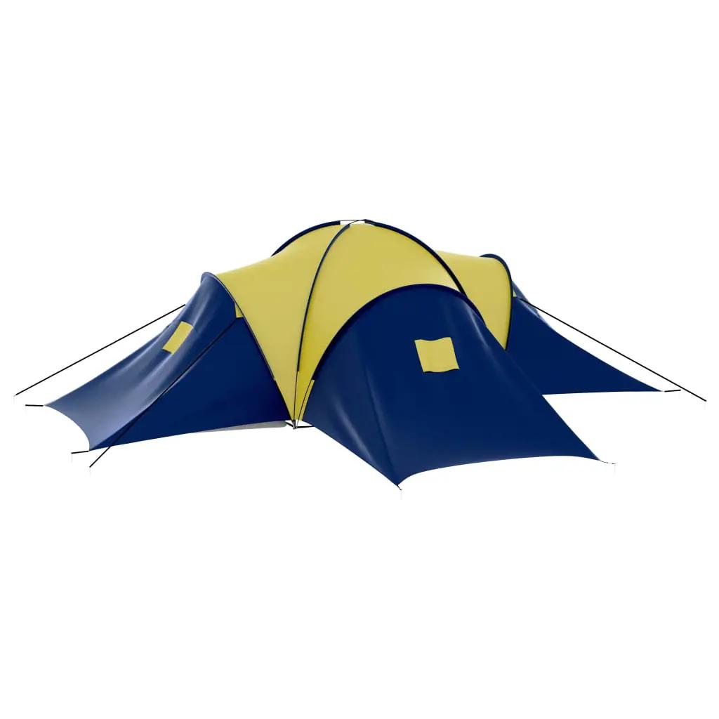 Tent 9-persoons polyester blauw en geel (4)