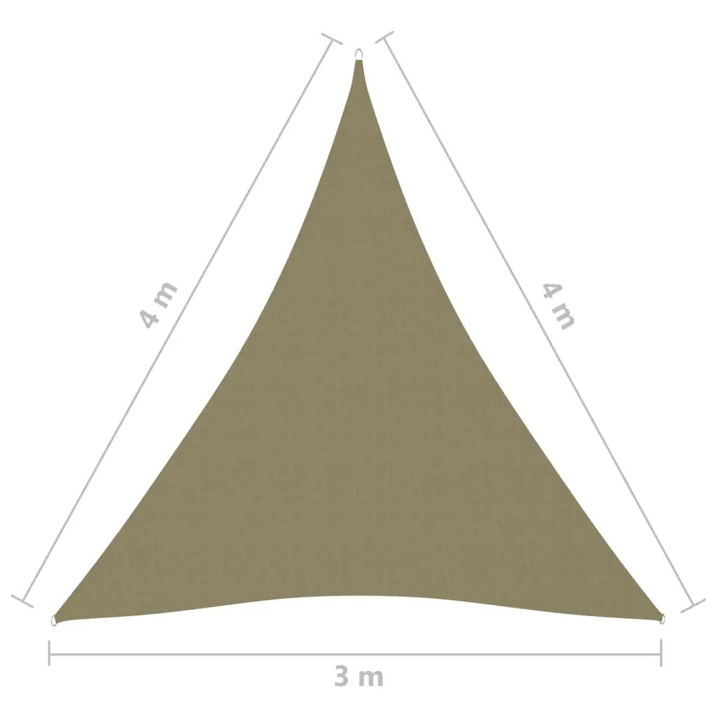 Zonnescherm driehoekig 3x4x4 m oxford stof beige (6)
