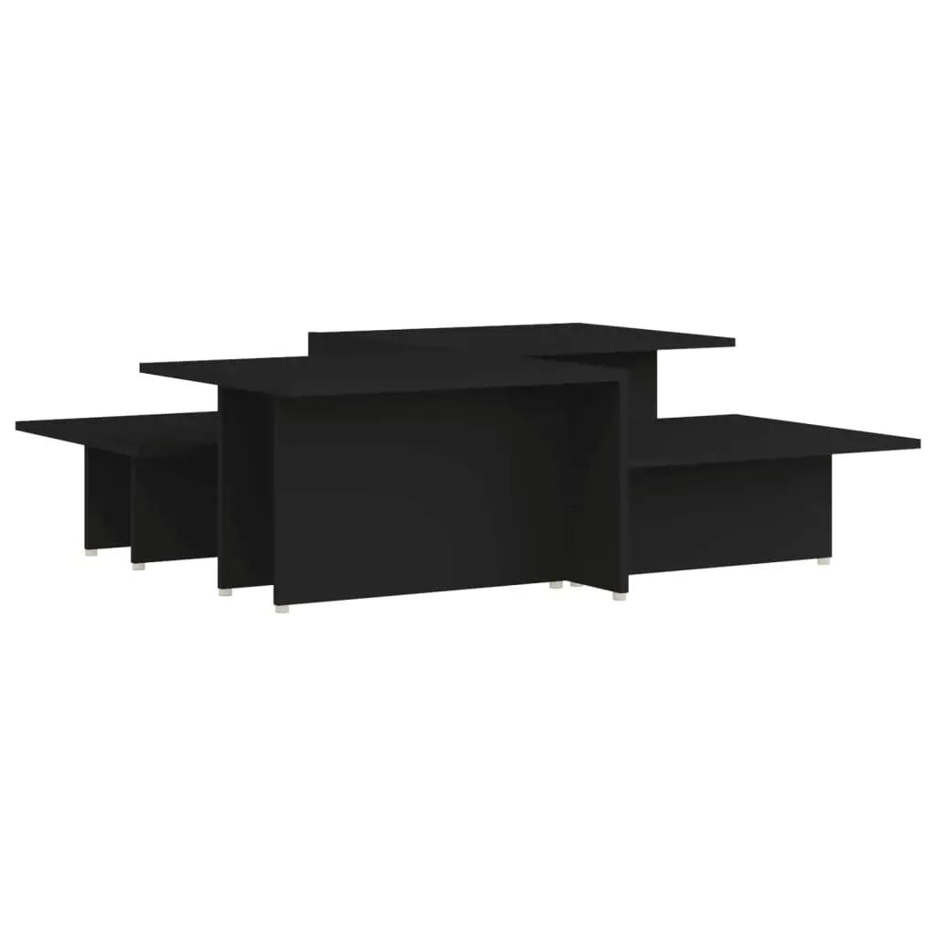 Salontafels 2 st 111,5x50x33 cm bewerkt hout zwart (2)
