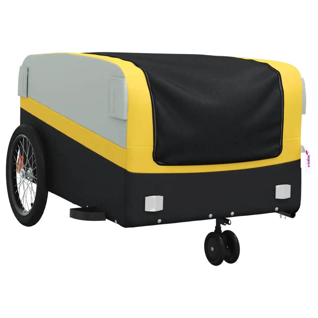 Fietstrailer 45 kg ijzer zwart en geel (4)
