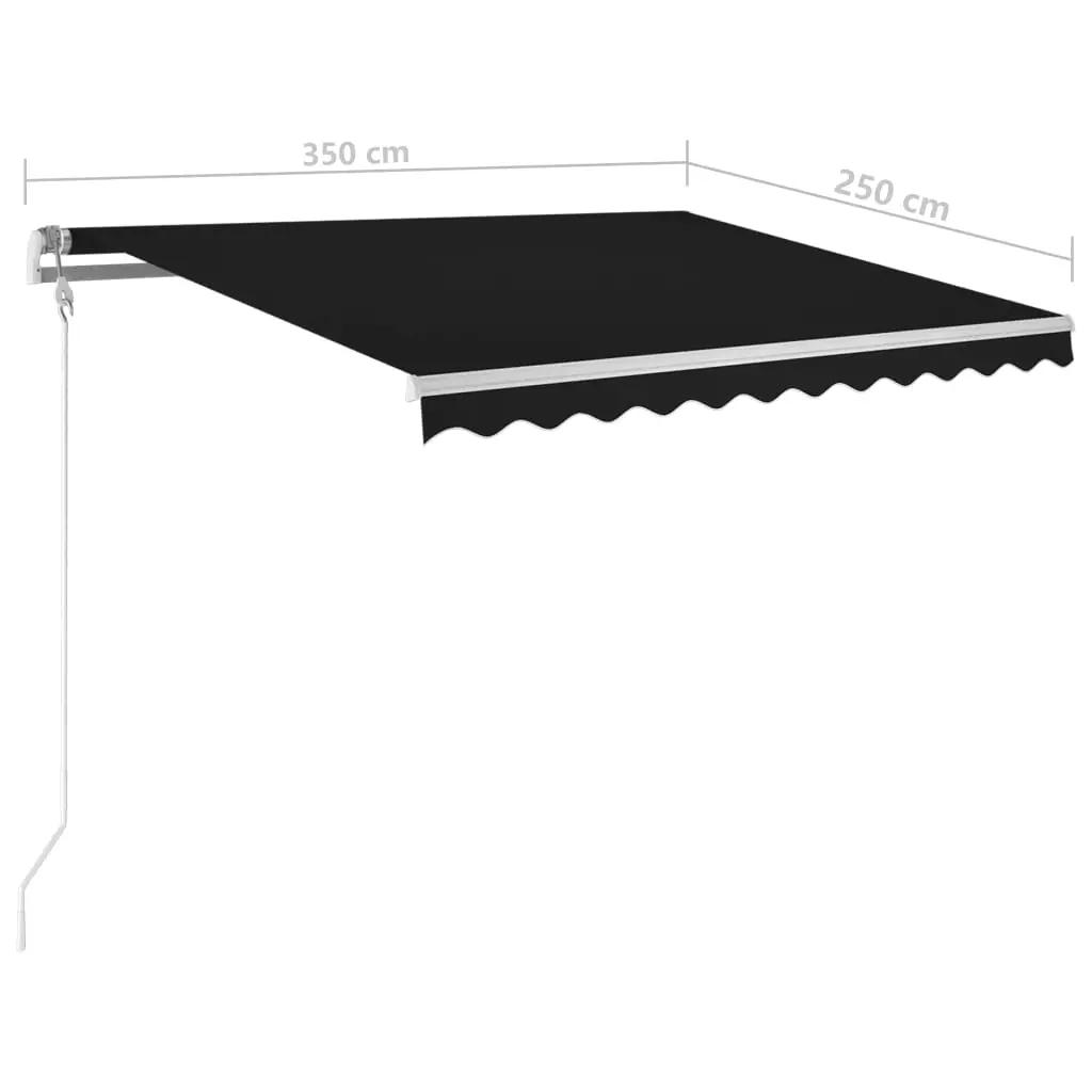 Luifel handmatig uittrekbaar met palen 3,5x2,5 m antracietkleur (10)