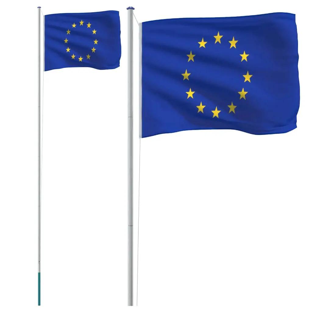 Vlag met vlaggenmast Europa 6,23 m aluminium (2)