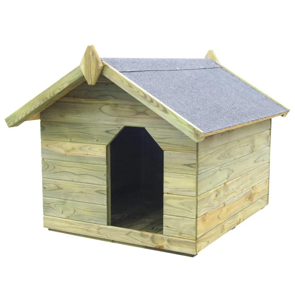 Hondenhok voor tuin met opklapbaar dak geïmpregneerd grenenhout (1)