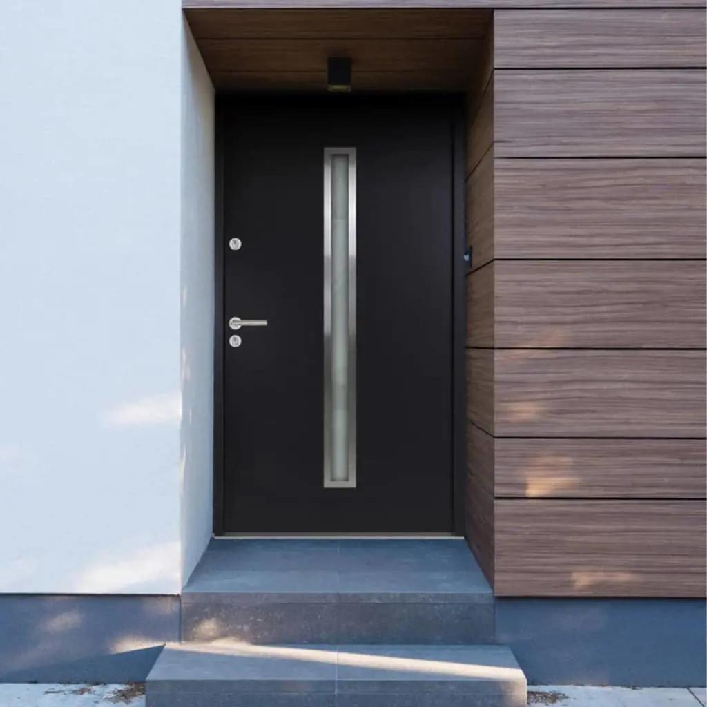 Voordeur 100x200 cm aluminium antracietkleurig