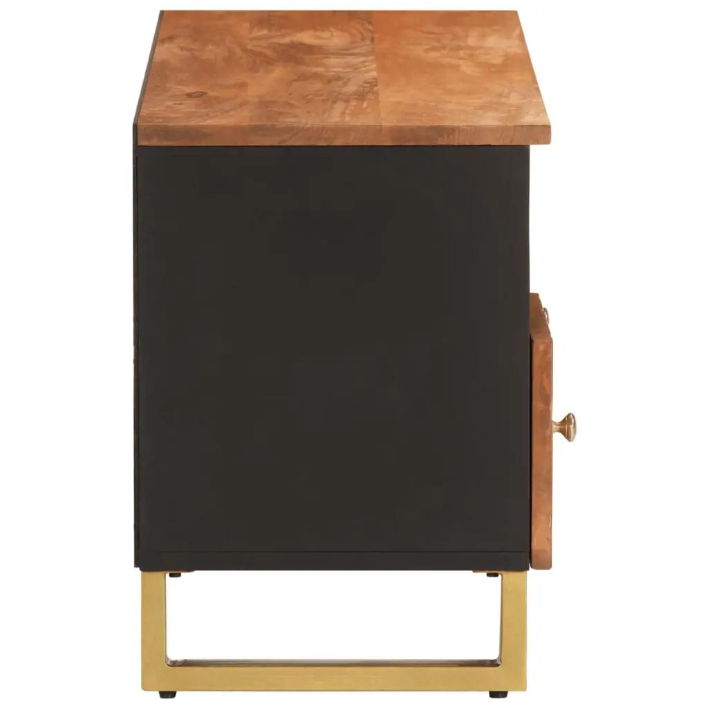 Tv-meubel 100x33,5x46 cm massief mangohout bruin en zwart (5)