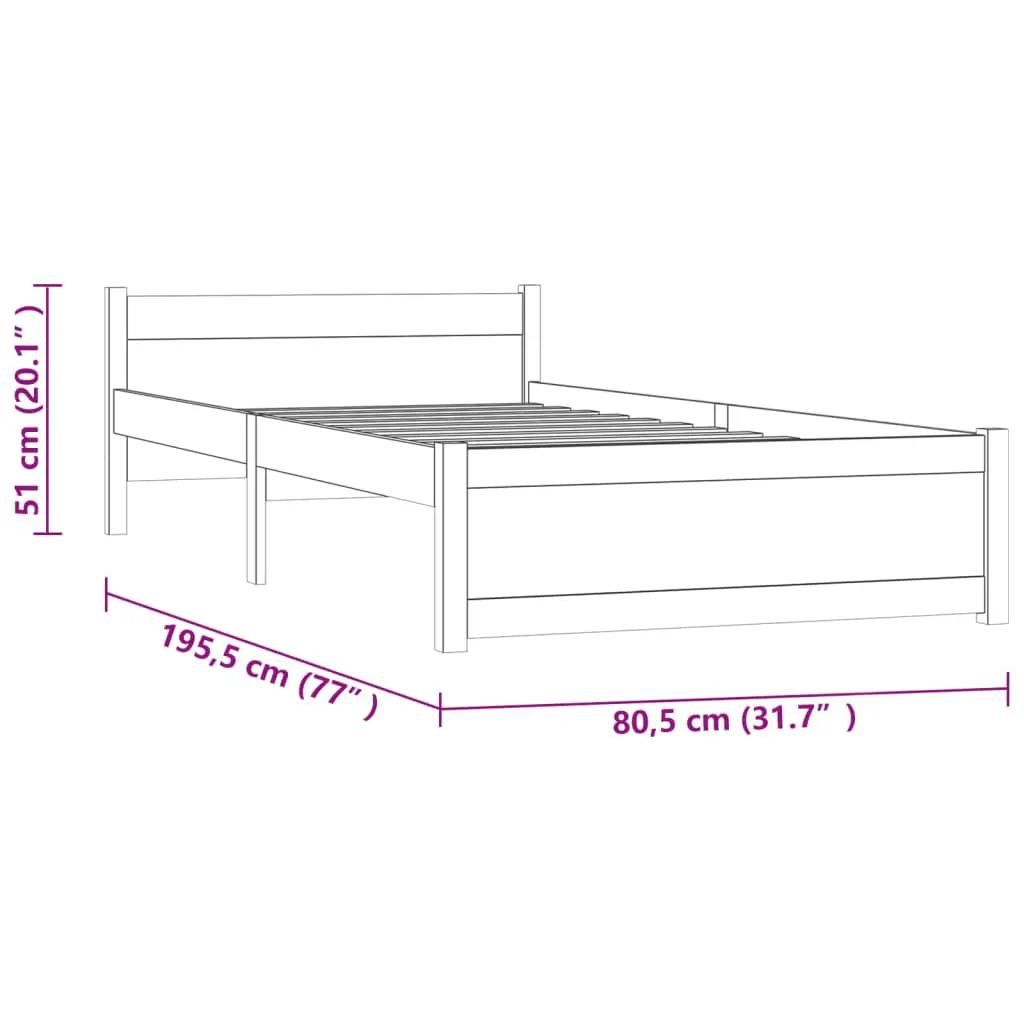 Bedframe massief hout 75x190 cm 2FT6 Small Single (9)