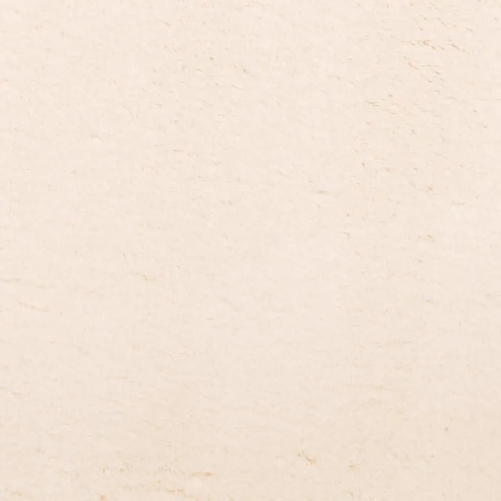 Vloerkleed HUARTE laagpolig zacht wasbaar Ø 160 cm beige (9)