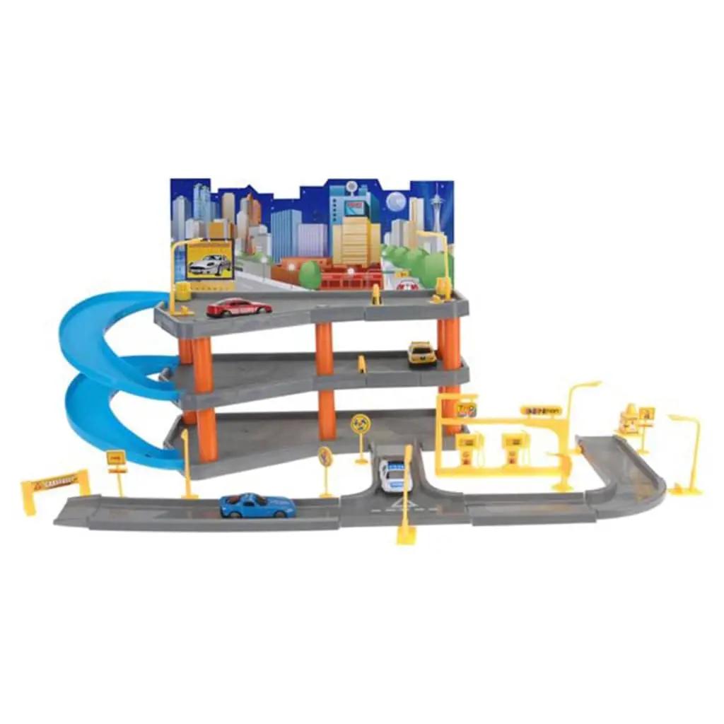 Tender Toys Speelgoedset met 4 auto's 62x31x33 cm grijs en blauw (2)
