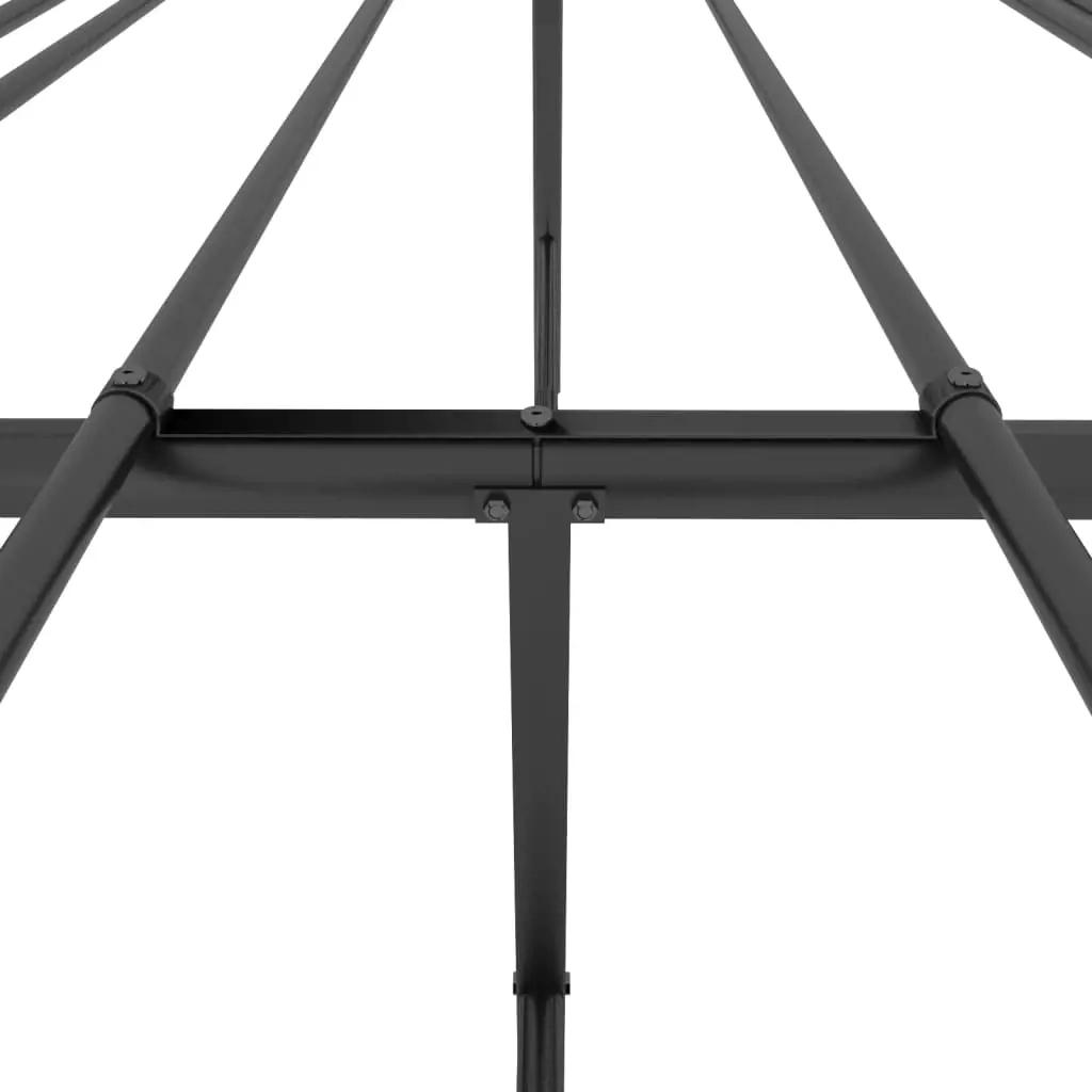 Bedframe met hoofdbord metaal zwart 160x200 cm (8)