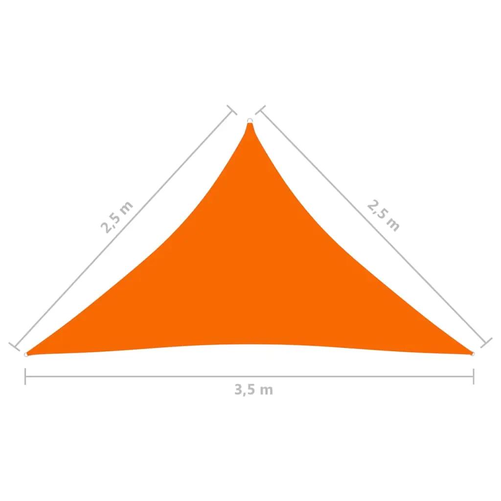 Zonnescherm driehoekig 2,5x2,5x3,5 m oxford stof oranje (6)